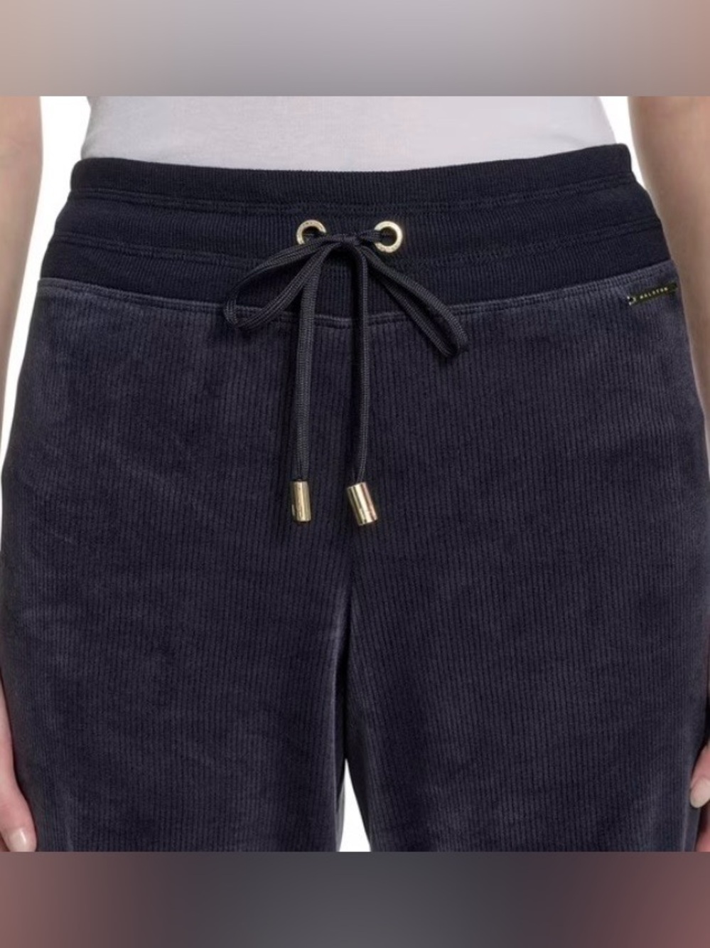 🫐NWT🫐Halston Navy Blue Ribbed Velour Pants